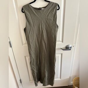Everlane Olive Green Maxi Linen Dress